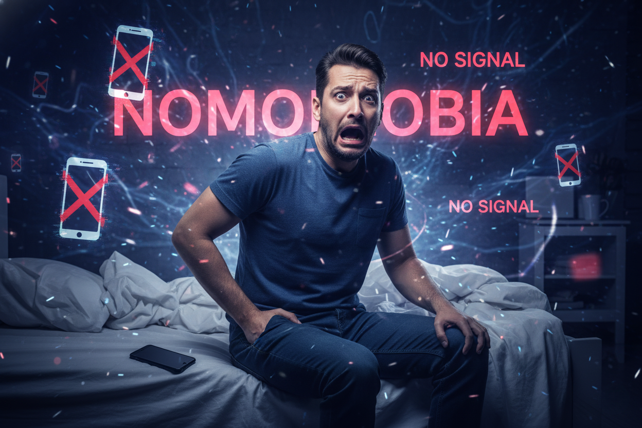 Personne anxieuse nomophobie peur sans telephone addiction smartphone