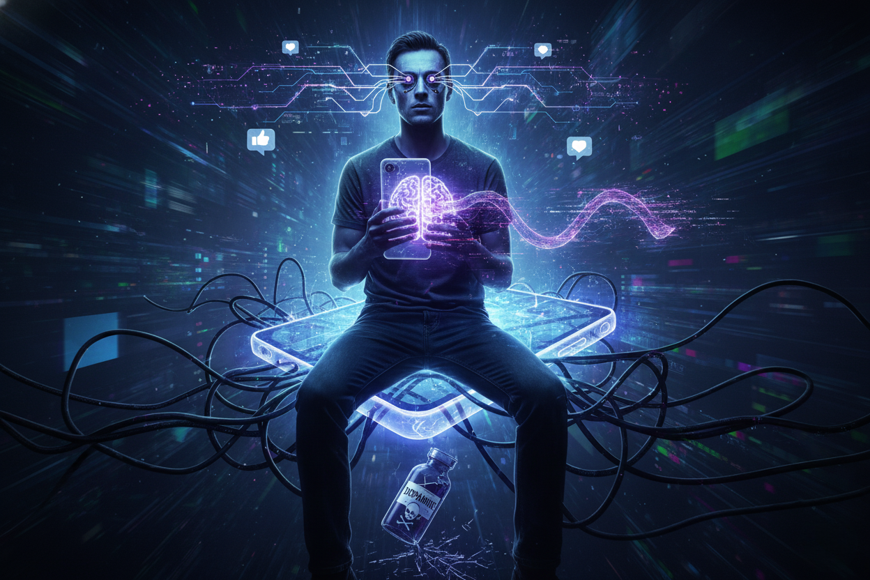 Personne addictions digitales réseaux sociaux destruction dopamine