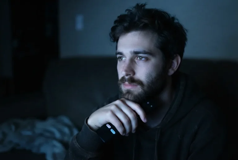 Personne regardant un ecran la nuit illustrant le binge watching et la dopamine.